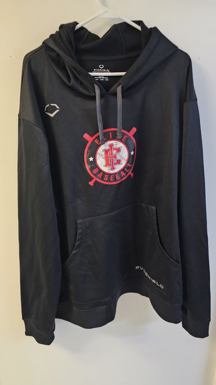 Elite Baseball Mens 3XL Evosheild Hoodie Black Sweatshirt Pullover